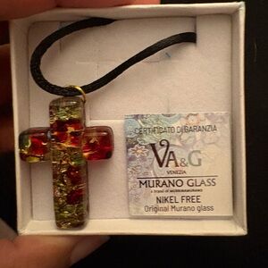 V&A Murano Glass Cross Necklace